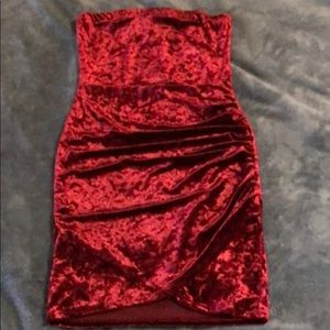 Red velvet dress